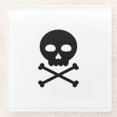 スカルとボーン ガラスコースター (正面)