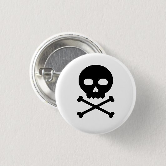 スカルとボーン 缶バッジ (正面&裏面)