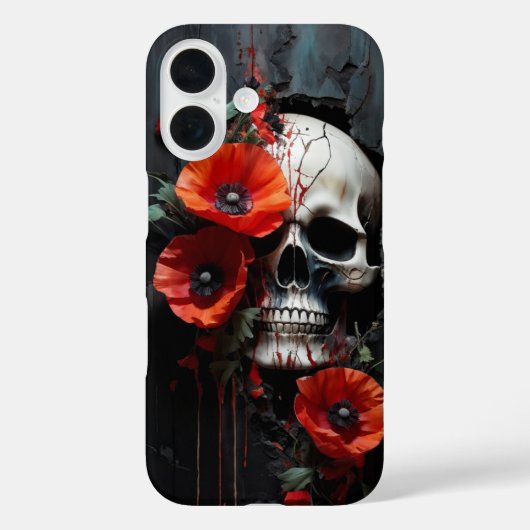 スカルとポピー Case-Mate iPhoneケース (裏面)