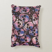 スカルとポリゴンオーナメント。ハロウィン.シームレス アクセントクッション (裏面(縦))