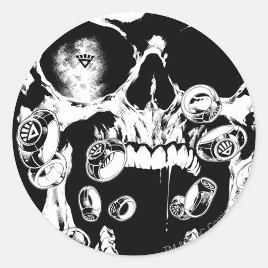 スカルとリングや輪 ラウンドシール (正面)