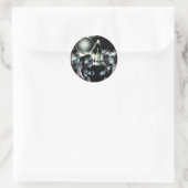 スカルとリングや輪 – 色 ラウンドシール (バッグ)