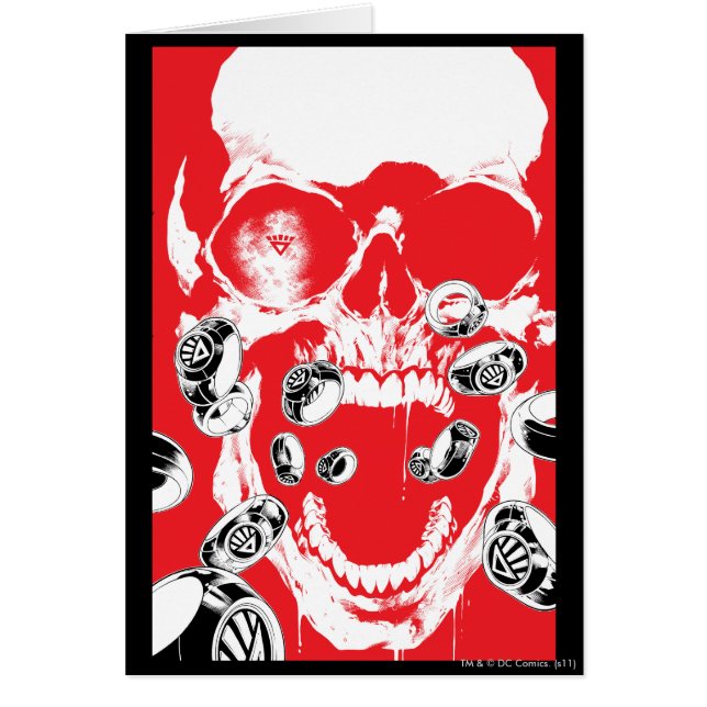 スカルとリングや輪 – 赤 (正面)