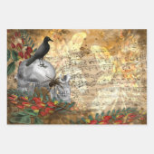 スカルとレイヴンの不気味さ ラッピングペーパーシート (正面3)