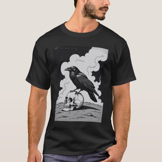 スカルとレイヴン Tシャツ (正面)