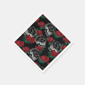 スカルとレッドローズ |ゴシッモダンクグラムグランジ スタンダードカクテルナプキン (角)