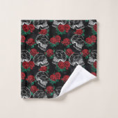 スカルとレッドローズ |ゴシッモダンクグラムグランジ バスタオルセット (ウォッシュタオル)