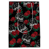 スカルとレッドローズ |ゴシッモダンクグラムグランジ ミディアムペーパーバッグ (裏面)