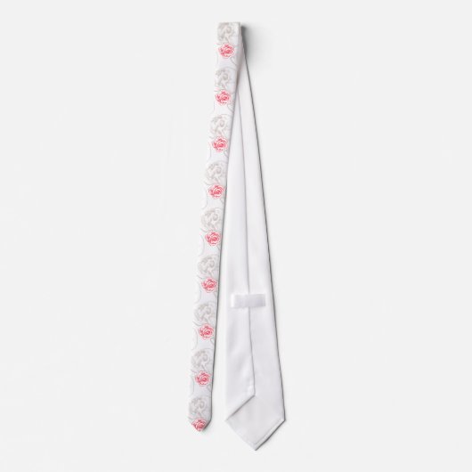 スカルとレッドローズ ネクタイ (裏面)