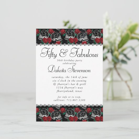 スカルとレッドローズ |モダンゴシック50と素晴らしい 招待状 (スタンド正面)