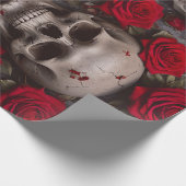 スカルとレッドローゼラッピング紙 ラッピングペーパー (角)