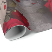 スカルとレッドローゼラッピング紙 ラッピングペーパー (ロールコーナー)