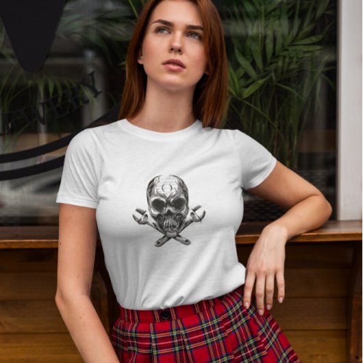 スカルとレンチのツール Tシャツ