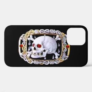 スカルと交差した骨ルビールネッサンス宝石 iPhone 12ケース