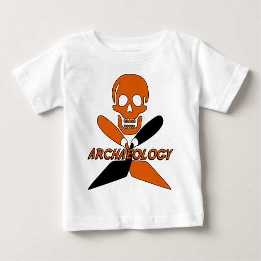 スカルと交差母音考古学 ベビーTシャツ (正面)