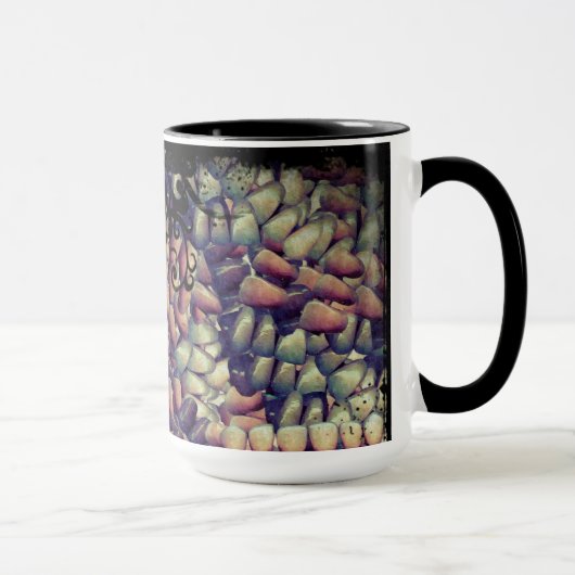 スカルと偽の歯科学校の歯のアートワーク怖い マグカップ (右)