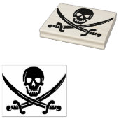 スカルと刀シルエットアートスタンプ ラバースタンプ (押印)