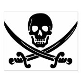 スカルと刀シルエットアートスタンプ ラバースタンプ (インプリント)