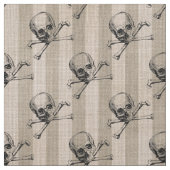 スカルと十字ストライプの骨 ファブリック (見本)
