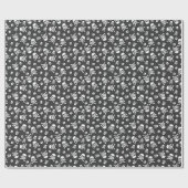 スカルと十字骨のボーンホワイト ラッピングペーパー (フラット)