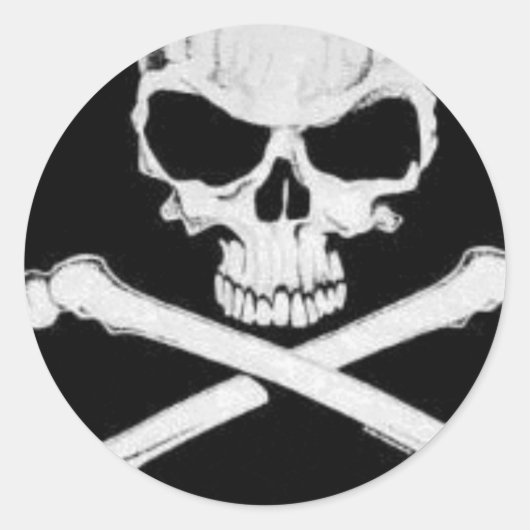 スカルと十字骨 ラウンドシール (正面)