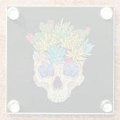 スカルと多肉結晶 ガラスコースター (裏面)