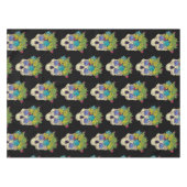 スカルと多肉結晶 テーブルクロス (正面(横))