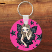 「スカルと星」キーチェーン キーホルダー (正面)