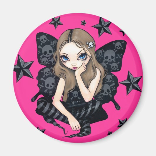 「スカルと星」マグネット マグネット (正面)