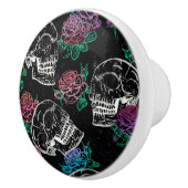 スカルと暗いバラ |グファンキーラムグラデーション セラミックノブ (右)