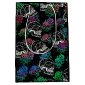 スカルと暗いバラ |グファンキーラムグラデーション ミディアムペーパーバッグ (正面)