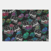 スカルと暗いバラ |グファンキーラムグラデーション ラッピングペーパーシート (正面)