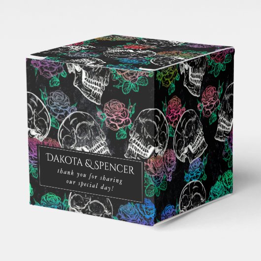 スカルと暗いバラ | ファンキー Glamありがグラデーションとう フェイバーボックス (正面サイド)