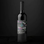 スカルと暗いバラ | ファンキー Glamありがグラデーションとう ワインラベル