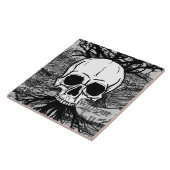 スカルと書籍 タイル (側面)