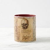 スカルと歯，歯科診療所，歯科医パーチメント マグカップ (中央)