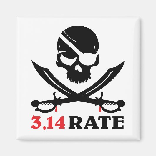 スカルと海賊のサーベル マグネット (正面)