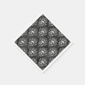 スカルと灰色ゴシック スタンダードカクテルナプキン (角)