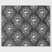 スカルと灰色ゴシック ラッピングペーパー (フラット)