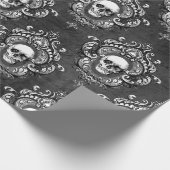 スカルと灰色ゴシック ラッピングペーパー (角)