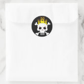 スカルと炎のシール ラウンドシール (バッグ)