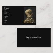 スカルと燃えるようなタバコbyヴァン・ゴッホ 名刺 (正面/裏面)