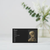 スカルと燃えるようなタバコbyヴァン・ゴッホ 名刺 (スタンド正面)