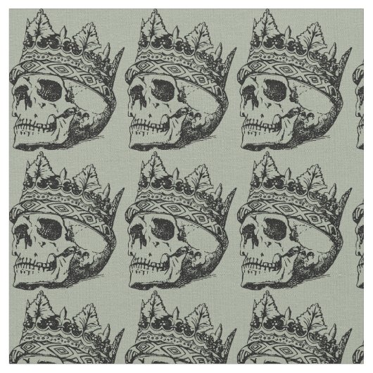 スカルと王冠 ファブリック (クローズアップ)