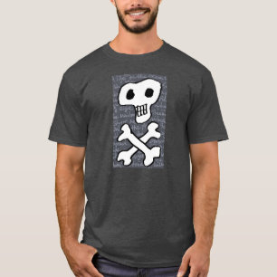 スカルと石骨デザイン Tシャツ