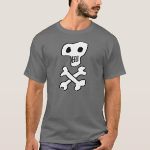 スカルと石骨デザイン Tシャツ
