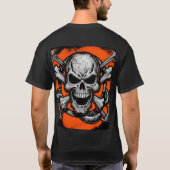スカルと石骨:ロックと反転が乱 Tシャツ (裏面)
