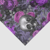 スカルと紫のバラのライトパープルデクページ 薄葉紙 (詳細)