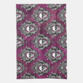 スカルと紫ゴシック キッチンタオル (縦)