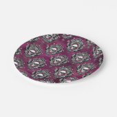 スカルと紫ゴシック ペーパープレート (アングル)